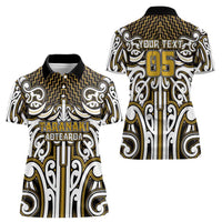 Custom Aotearoa Taranaki Women Polo Shirt Maori Tribal Pattern Mix Poutama