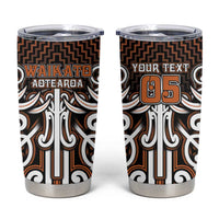 Custom Aotearoa Waikato Tumbler Cup Maori Tribal Pattern Mix Poutama