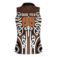 Custom Aotearoa Waikato Women Sleeveless Polo Shirt Maori Tribal Pattern Mix Poutama LT05 - Polynesian Pride