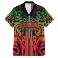 Custom Aotearoa Tuhoe Family Matching Long Sleeve Bodycon Dress and Hawaiian Shirt Maori Tribal Pattern Mix Poutama LT05 Dad's Shirt - Short Sleeve Black - Polynesian Pride