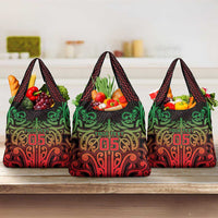 Custom Aotearoa Tuhoe Grocery Bag Maori Tribal Pattern Mix Poutama