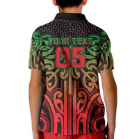 Custom Aotearoa Tuhoe Kid Polo Shirt Maori Tribal Pattern Mix Poutama