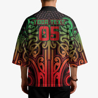 Custom Aotearoa Tuhoe Kimono Maori Tribal Pattern Mix Poutama