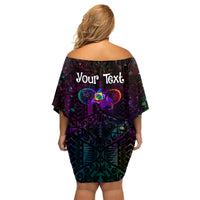 I See Your True Colors Personalised Family Matching Off Shoulder Short Dress and Hawaiian Shirt Autism Awareness LT05 - Polynesian Pride