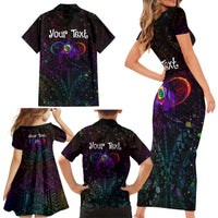 I See Your True Colors Personalised Family Matching Short Sleeve Bodycon Dress and Hawaiian Shirt Autism Awareness LT05 - Polynesian Pride