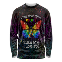 I See Your True Colors Personalised Long Sleeve Shirt Autism Awareness