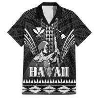 Personalised Hawaii Happy King Kamehameha Day Family Matching Short Sleeve Bodycon Dress and Hawaiian Shirt Kakau Pattern LT05 Dad's Shirt - Short Sleeve Black - Polynesian Pride