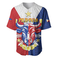 Personalised Philippines Independence Day Baseball Jersey Maligayang Araw ng Kalayaan Filipino Carabao LT05 Red - Polynesian Pride