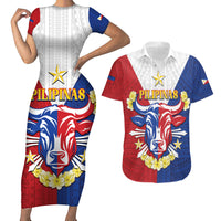 Personalised Philippines Independence Day Couples Matching Short Sleeve Bodycon Dress and Hawaiian Shirt Maligayang Araw ng Kalayaan Filipino Carabao LT05 Red - Polynesian Pride
