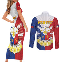 Personalised Philippines Independence Day Couples Matching Short Sleeve Bodycon Dress and Long Sleeve Button Shirt Maligayang Araw ng Kalayaan Filipino Carabao LT05 - Polynesian Pride