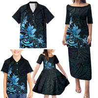 Matariki New Zealand Family Matching Puletasi and Hawaiian Shirt Maori Pattern Blue Galaxy LT05 - Polynesian Pride