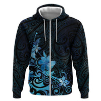Matariki New Zealand Hoodie Maori Pattern Blue Galaxy