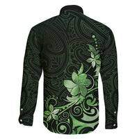 Matariki New Zealand Family Matching Off Shoulder Short Dress and Hawaiian Shirt Maori Pattern Green Galaxy LT05 - Polynesian Pride
