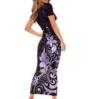 Matariki New Zealand Family Matching Short Sleeve Bodycon Dress and Hawaiian Shirt Maori Pattern Purple Galaxy LT05 - Polynesian Pride
