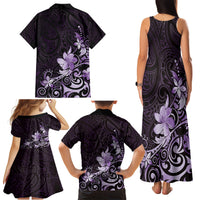 Matariki New Zealand Family Matching Tank Maxi Dress and Hawaiian Shirt Maori Pattern Purple Galaxy LT05 - Polynesian Pride