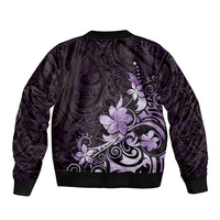 Matariki New Zealand Sleeve Zip Bomber Jacket Maori Pattern Purple Galaxy