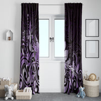 Matariki New Zealand Window Curtain Maori Pattern Purple Galaxy