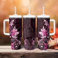 Matariki New Zealand Tumbler With Handle Maori Pattern Pink Galaxy
