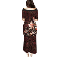 Matariki New Zealand Family Matching Puletasi and Hawaiian Shirt Maori Pattern Red Galaxy LT05 - Polynesian Pride