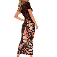 Matariki New Zealand Family Matching Short Sleeve Bodycon Dress and Hawaiian Shirt Maori Pattern Red Galaxy LT05 - Polynesian Pride
