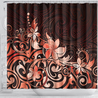 Matariki New Zealand Shower Curtain Maori Pattern Red Galaxy