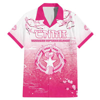 Personalized Sakura Marianas Family Matching Mermaid Dress and Hawaiian Shirt CNMI Seal LT05 Dad's Shirt - Short Sleeve Pink - Polynesian Pride