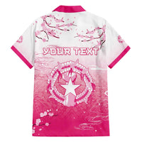 Personalized Sakura Marianas Family Matching Short Sleeve Bodycon Dress and Hawaiian Shirt CNMI Seal LT05 - Polynesian Pride