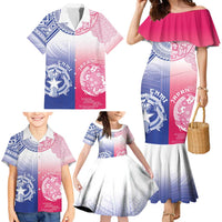Custom Northern Mariana Islands And Japan Together Family Matching Mermaid Dress and Hawaiian Shirt LT05 - Polynesian Pride