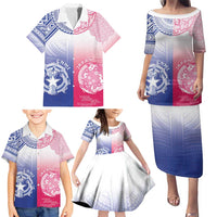 Custom Northern Mariana Islands And Japan Together Family Matching Puletasi and Hawaiian Shirt LT05 - Polynesian Pride