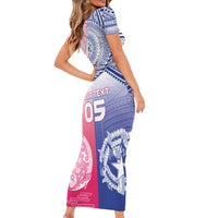 Custom Northern Mariana Islands And Japan Together Family Matching Short Sleeve Bodycon Dress and Hawaiian Shirt LT05 - Polynesian Pride
