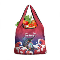 Guam Blue Marlin Fishing Grocery Bag Polynesian Style
