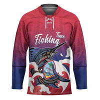 Guam Blue Marlin Fishing Hockey Jersey Polynesian Style