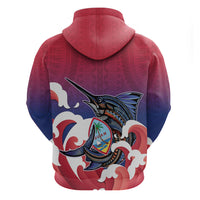 Guam Blue Marlin Fishing Hoodie Polynesian Style