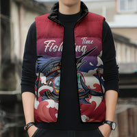 Guam Blue Marlin Fishing Sleeveless Puffer Jacket Polynesian Style LT05 - Polynesian Pride