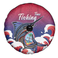Guam Blue Marlin Fishing Spare Tire Cover Polynesian Style