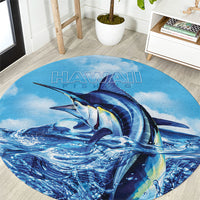 Hawaii Blue Marlin Fishing Round Carpet