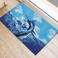 Hawaii Blue Marlin Fishing Rubber Doormat