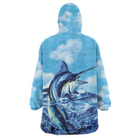 Hawaii Blue Marlin Fishing Wearable Blanket Hoodie