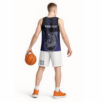 Personalised New Zealand Aotearoa Basketball Jersey Blue Marlin Fishing Maori Pattern LT05 - Polynesian Pride