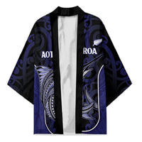 Personalised New Zealand Aotearoa Kimono Blue Marlin Fishing Maori Pattern