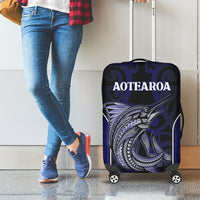 New Zealand Aotearoa Luggage Cover Blue Marlin Fishing Maori Pattern