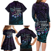 Polynesia Suicide Prevention Awareness Family Matching Long Sleeve Bodycon Dress and Hawaiian Shirt Keep Going The World Needs You LT05 - Polynesian Pride