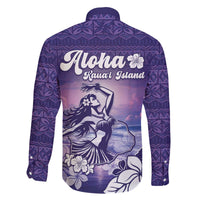 Aloha Hawaii Kauai Island Family Matching Off The Shoulder Long Sleeve Dress and Hawaiian Shirt Hula Till You Drop LT05 - Polynesian Pride