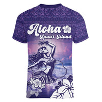 Aloha Hawaii Kauai Island Women V-Neck T-Shirt Hula Till You Drop LT05 - Polynesian Pride