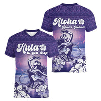 Aloha Hawaii Kauai Island Women V-Neck T-Shirt Hula Till You Drop LT05 - Polynesian Pride