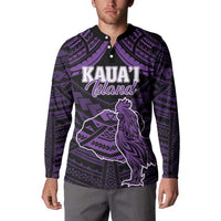 Personalised Hawaii Kauai Island Button Sweatshirt Rooster Tribal Tattoo Simple Style