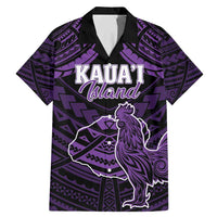 Personalised Hawaii Kauai Island Family Matching Mermaid Dress and Hawaiian Shirt Rooster Tribal Tattoo Simple Style LT05 Dad's Shirt - Short Sleeve Purple - Polynesian Pride