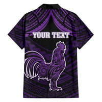 Personalised Hawaii Kauai Island Family Matching Off The Shoulder Long Sleeve Dress and Hawaiian Shirt Rooster Tribal Tattoo Simple Style LT05 - Polynesian Pride