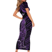 Personalised Hawaii Kauai Island Family Matching Short Sleeve Bodycon Dress and Hawaiian Shirt Rooster Tribal Tattoo Simple Style LT05 - Polynesian Pride