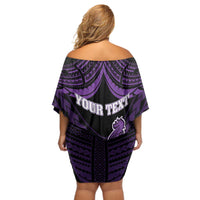 Personalised Hawaii Kauai Island Off Shoulder Short Dress Rooster Tribal Tattoo Simple Style LT05 - Polynesian Pride